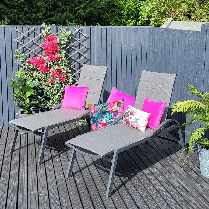 Triton Reclining Sun Loungers – Pair – Vila Outdoor 1