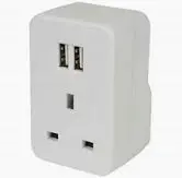 Uk-To-Europe Travel Adapter With Dual Usb Charging Ports 1