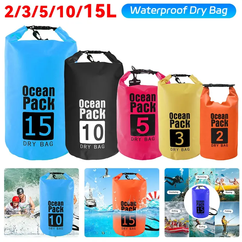 Versatile Waterproof Dry Bag – 2L To 15L Capacity For Kayaking, Paddling & More 1