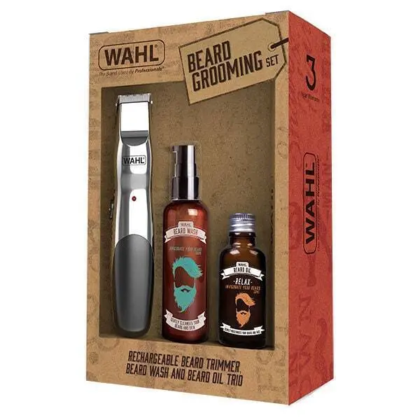 Wahl Men’S Beard Grooming Gift Set – Trimmer, Oil, Wash & Shampoo 1