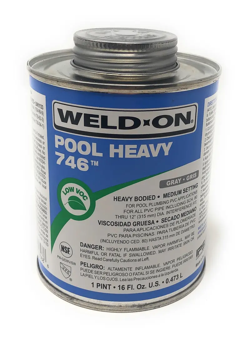 Weld-On 746 Heavy-Duty Pvc Solvent Cement – Gray, 1-Pint Pool Plumbing Adhesive | 13568 1
