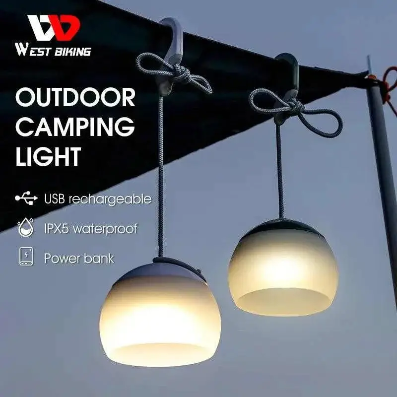 West Biking Fishing & Camping Light – Dual-Mode Led Utility Lamp With Hook Mount 1