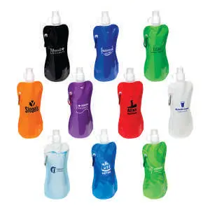 Wka-Fw13 Flex-Fold 16 Oz Collapsible Water Bottle With Carabiner Clip 1