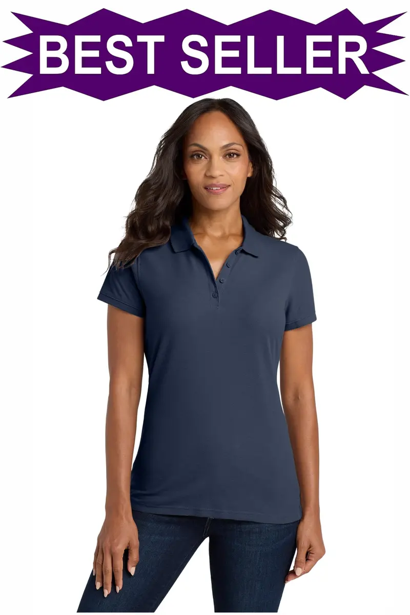 Women'S Port Authority Core Classic Pique Polo (L100) With Embroidery 1