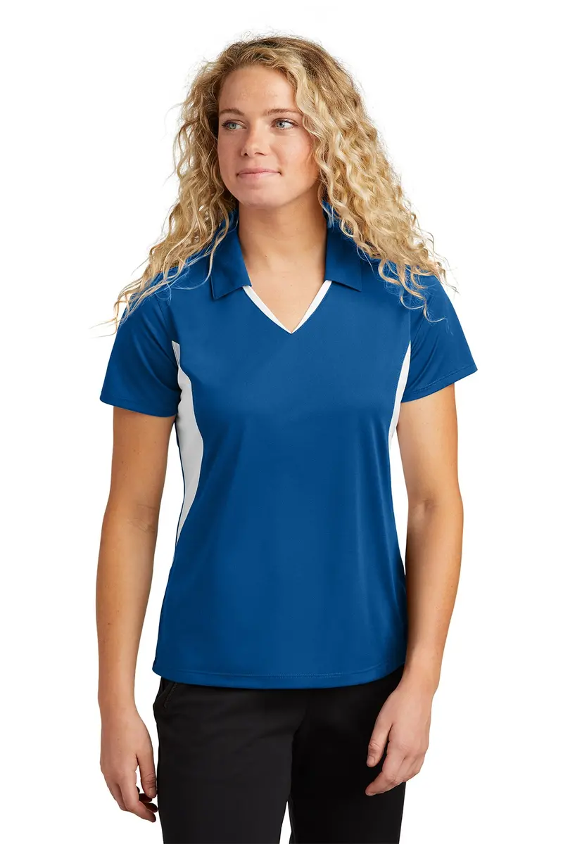 Women'S Sport-Tek Side Blocked Micropique Sport-Wick Polo (Lst655) With Embroidery 1