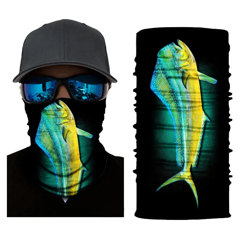 Yiqistart Fish-Print Neck Gaiter – Breathable, Stretchable Fishing Accessory 1