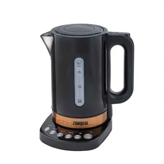 Zanussi Zek-1290D-Bk 3000W Digital Cordless Kettle – 1.7L, Black & Gold Finish 1